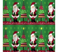 Штора САНАКС с рисунком, дед мороз, в ванную комнату, без колец, полиэстэр 01-55