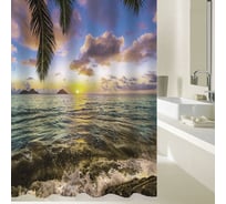 Шторка в ванную комнату BRIMIX фотопечать, МОРСКОЙ ЗАКАТ 02-23