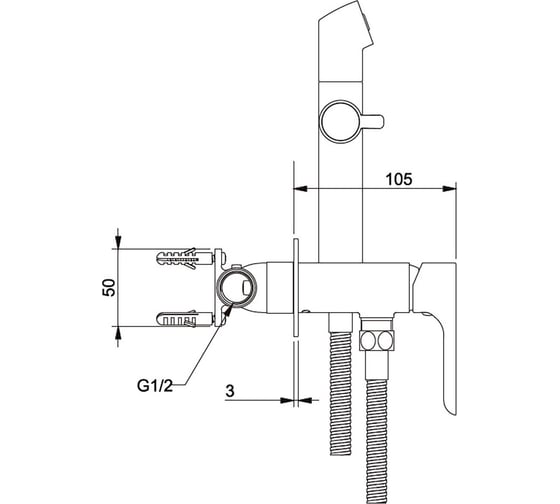 Смеситель с гигиенической лейкой Gappo 40к G7248-1 540132
