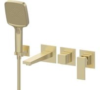 Смеситель встроенный для ванны ViEiR матовое золото, скрытый монтаж для ванны и душа V393536-S