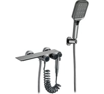 Смеситель для ванны ViEiR водопад, латунь графит с ручным душем и аэратором V323531-G