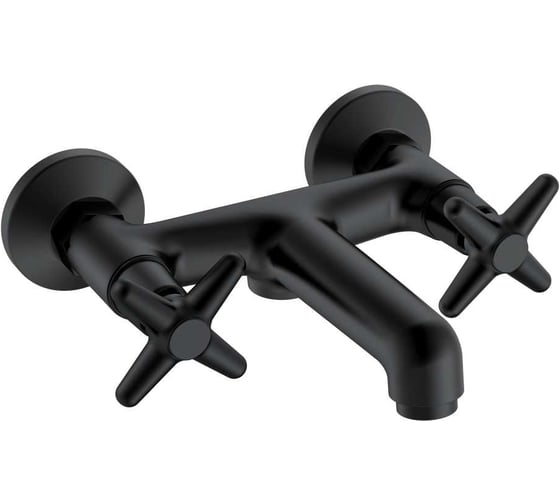 Смеситель для ванны ViEiR двухрычажный, черный, с изливом и душевым набором V220132-C 1