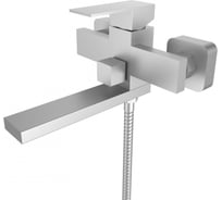 Смеситель для ванны и душа ViEiR нержавеющая сталь, сатин, однорычажный, короткий квадратный излив V363531