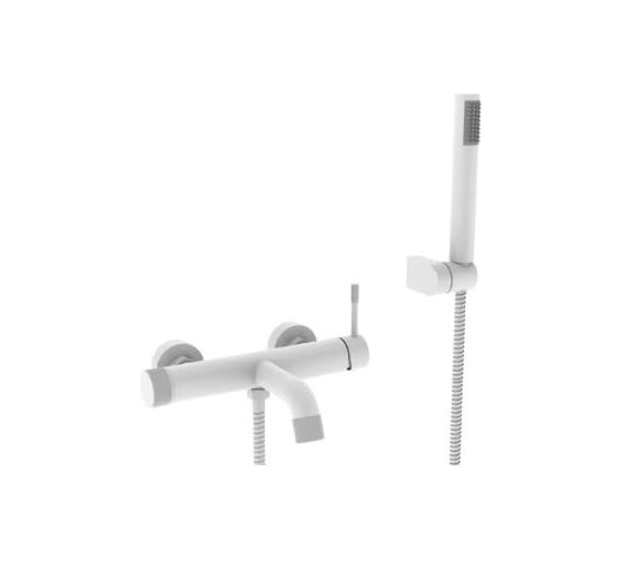 Смеситель для ванны и душа ViEiR однорычажный, белый, короткий излив V403531-F 1