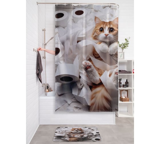 Фотоштора в ванную JoyArty МУЛЬТИ 180х200 sc_430073 1