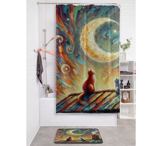 Фотоштора в ванную JoyArty МУЛЬТИ 180х200 sc_sd4604 1