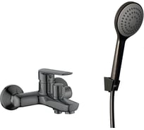 Смеситель для ванны ESKO, Лагос/Lagos Gun Metal, с аксессуарами, графит, LG54AGM