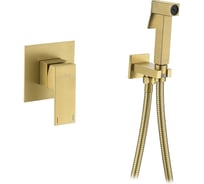 Комплект скрытого монтажа для биде ViEiR квадрат, матовое золото, скрытый излив и гигиенический душ V393553-S