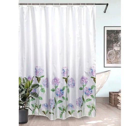 Штора для ванной Bath Plus 180x200 Hydrangea Гортензия ch15009 1