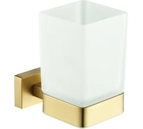 Настенный стакан для зубных щёток ViEir с держателем стеклянный, матовое золото V5005-S