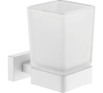 Настенный стакан для зубных щёток ViEir с держателем стеклянный, белый V5005-F