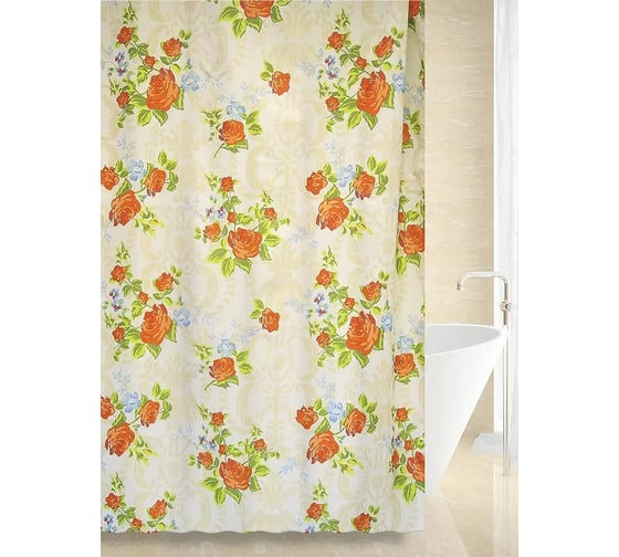 Штора для ванной Bath Plus Classic Rose красный 180x180 21218/2-P 1