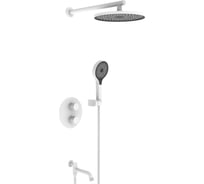 Встроенный смеситель для ванны ViEiR термостатический на 3 функции белый, скрытый монтаж V25003-3F