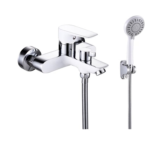 Смеситель для ванны ViEiR однорычажный с коротким изливом белый/хром V263531-F 1