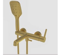 Смеситель для ванны ViEiR однорычажный с коротким изливом латунь матовое золото керамический картридж для ванны V103532-S