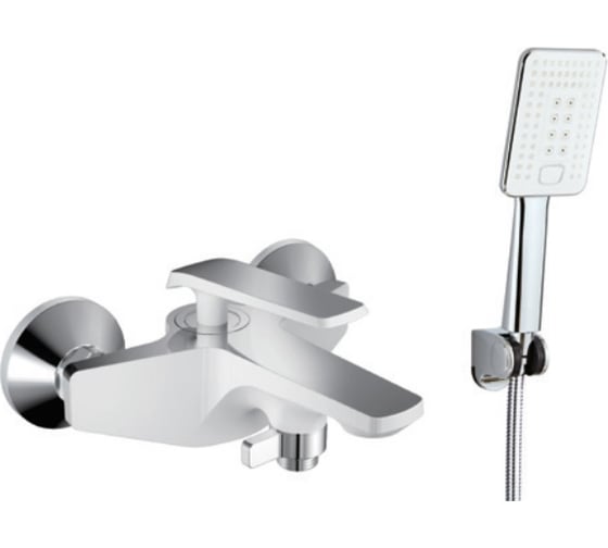 Смеситель для ванны ViEiR однорычажный с коротким изливом, белый/хром, V333531-F 1