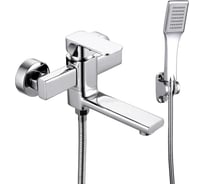 Смеситель для ванны ViEiR однорычажный с коротким поворотным изливом латунь, хром, душевой набор V113531