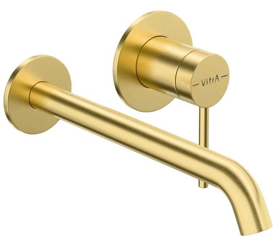 Встраиваемый смеситель для раковины Vitra Minimax Round однорычажный, брашированное золото, латунь A4354925EXP 1