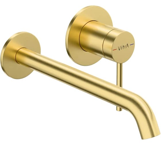 Встраиваемый смеситель для раковины Vitra Minimax Round (Минимакс Раунд) однорычажный брашированное золото латунь A4354925EXP