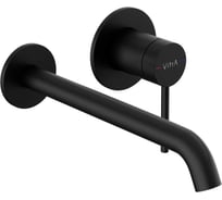 Встраиваемый смеситель для раковины Vitra Minimax Round (Минимакс Раунд) однорычажный матовый черный латунь A4354936EXP