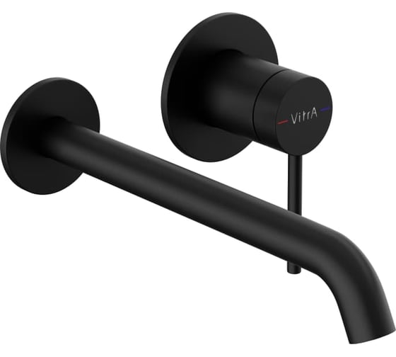 Встраиваемый смеситель для раковины Vitra Minimax Round (Минимакс Раунд) однорычажный матовый черный латунь A4354936EXP