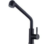 Смеситель для кухни ViEiR высокий, однорычажный, с выдвижной лейкой, нержавеющая сталь черный для современной кухни и интенсивного использования V15027-C