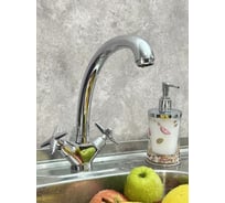 Смеситель для кухни ViEiR двухрычажный, с поворотным изливом, латунь хром для кухонной мойки V140121