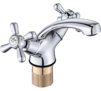 Смеситель для раковины ViEiR двухрычажный вентильный, латунь хром для умывальника V120111