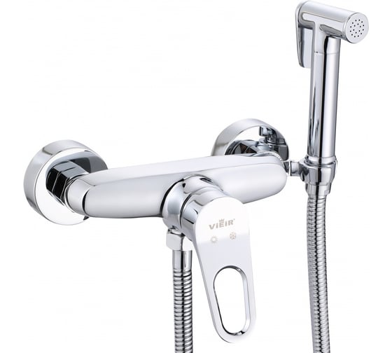 Смеситель с гигиеническим душем для биде и унитаза ViEiR настенный, однорычажный, латунь, хром V023552 1