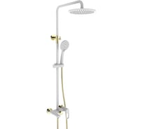 Душевая система ViEiR с верхним душем и ручной лейкой, белый/золото V293562-FE
