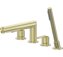 Смеситель ABBER Perfekte 316 на борт ванны с лейкой, золото брашированное AF8A13BG