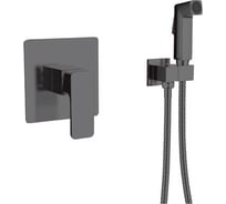Комплект скрытого монтажа для биде ViEiR квадратный латунь графит гигиенический душ с лейкой и шлангом V113551-G