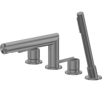 Смеситель ABBER Perfekte 316 на борт ванны с лейкой, оружейная сталь брашированная AF8A13BGG