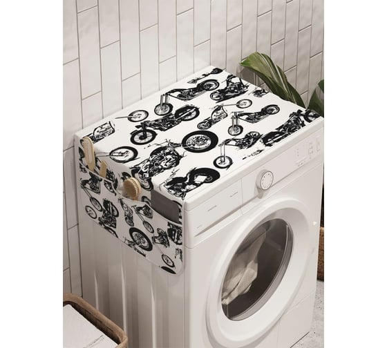 Органайзер для хранения Ambesonne "Парад мотоциклов" на стиральную машину, 45x120 см, cwm_9927 1