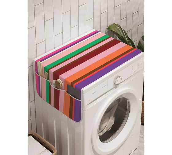 Органайзер для хранения Ambesonne "Красочные линии" на стиральную машину, 45x120 см, cwm_21540 1