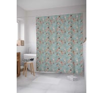 Штора (занавеска) для ванной JoyArty "Отдых в бассейне" из сатена, 180х200 см с крючками, scm_57879