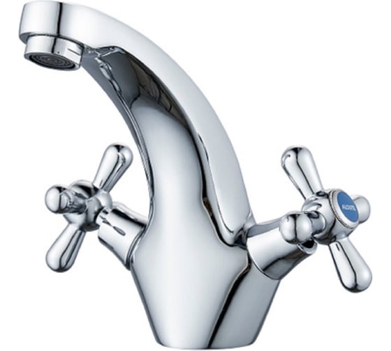 Смеситель для умывальника тюльпан вентильный ALOUTE с коротким изливом, хром, крепление на гайке A6201 1