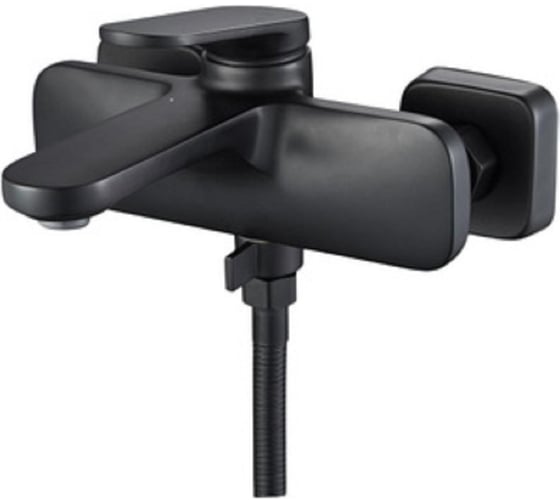 Смеситель для ванны и душа ALOUTE с коротким изливом, однорычажное управление, черный матовый. Материал алюминиевый сплав A2102H 1