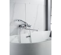 Смеситель для ванны ALOUTE хром, двухручковый кранбукса 90 градусов, излив 35 см. A6283