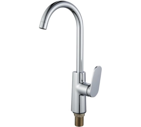 Смеситель для кухни ALOUTE хром, высота 380 мм, однорычажный, монтаж на одно отверстие. Алюминий A2113
