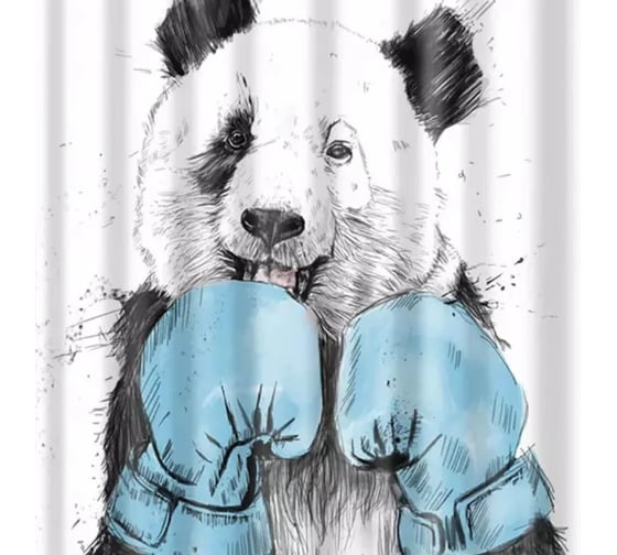 Шторка в ванную комнату фотопечать Brimix ПАНДА, 180 х200 см 02-29 1