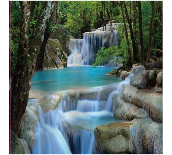 Шторка в ванную комнату Brimix фотопечать, ВОДОПАД 02-06 1