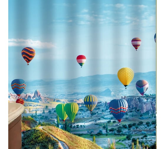 Шторка в ванную комнату Brimix фотопечать, ВОЗДУШНЫЙ ШАР 02-22 1