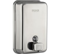 Дозатор для жидкого мыла Brimix1000 мл, настенный, прямоугольный корпус с глазком, из нержавеющей стали марки SUS 304, ХРОМ 615K
