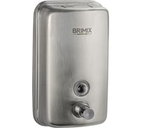Дозатор для жидкого мыла Brimix 800 мл, настенный, с глазком, из нержавеющей стали марки SUS 304, САТИН 61408