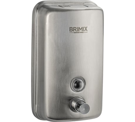 Дозатор для жидкого мыла Brimix 800 мл, настенный, с глазком, из нержавеющей стали марки SUS 304, САТИН 61408