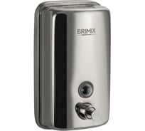 Дозатор для жидкого мыла Brimix800 мл, настенный, с глазком, из нержавеющей стали марки SUS 304, ХРОМ 61808