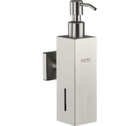 Дозатор для жидкого мыла настенный Brimix антивандальный, 250 мл, квадратный корпус, из нержавеющей стали SUS 304, САТИН 22077