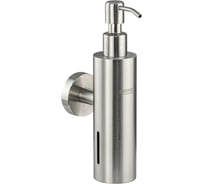 Дозатор для жидкого мыла настенный Brimix антивандальный, 250 мл, цилиндрический корпус, из нержавеющей стали SUS 304, цвет САТИН 22088