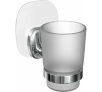 Стакан для зубных щеток LEMER на силиконовом креплении NATURE хром LEM-N07CR